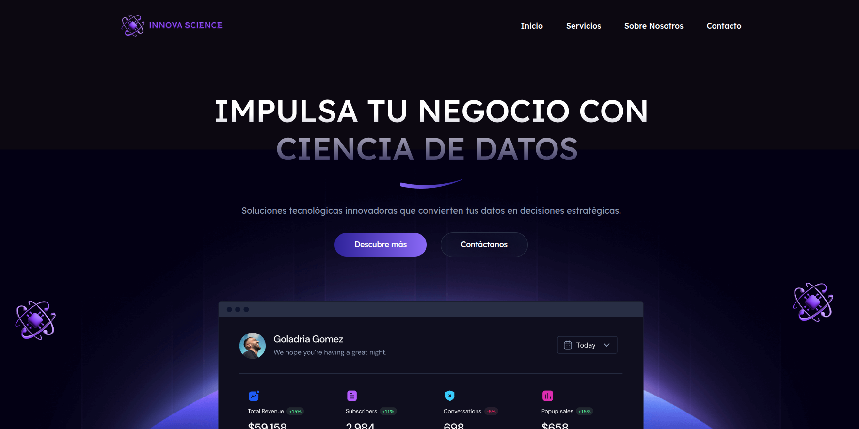 Landing para Innova Science